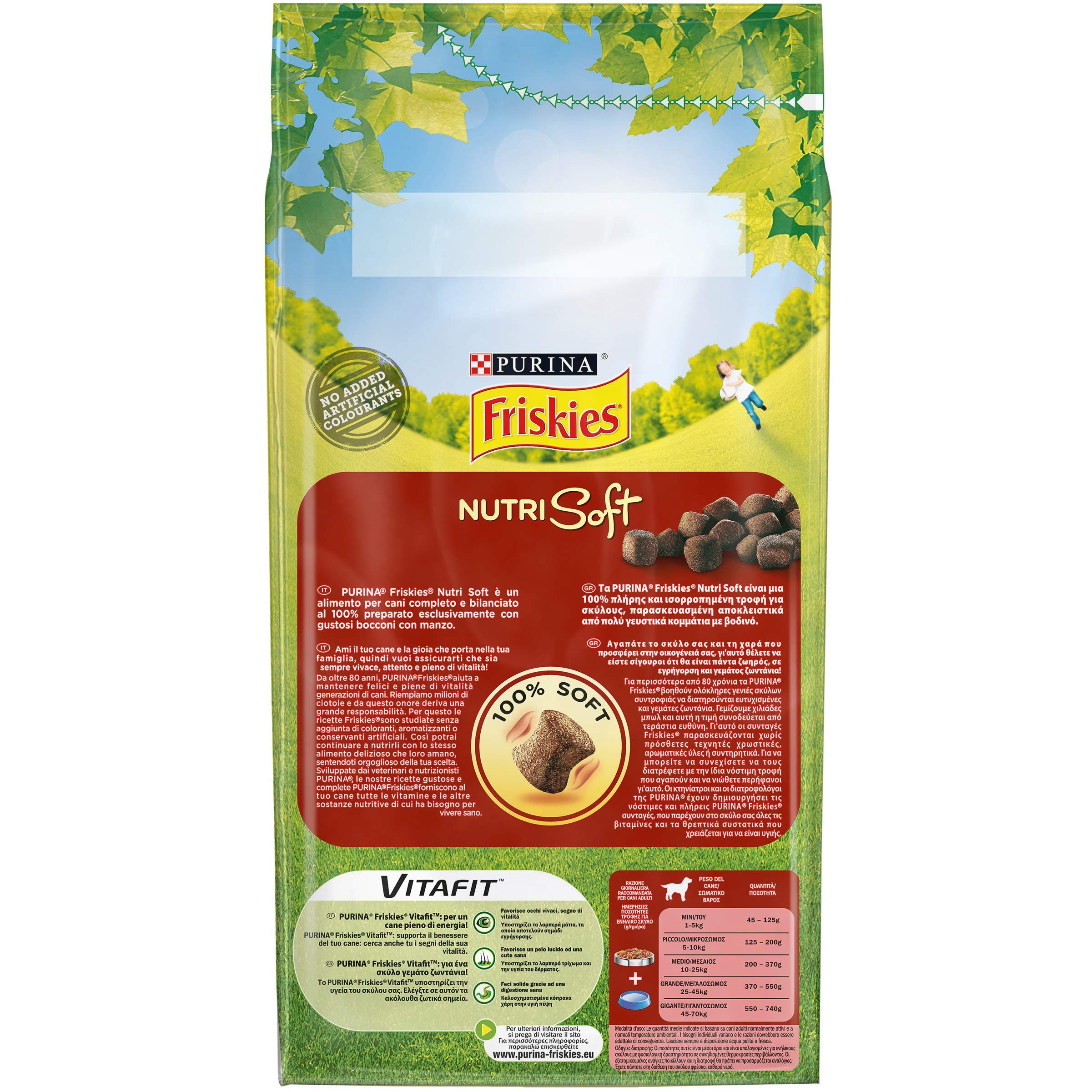 PURINA FRISKIES Nutri Soft Vitafit Crocchette per Cani Adulti con Manzo 6 Sacchi da 1.5kg
