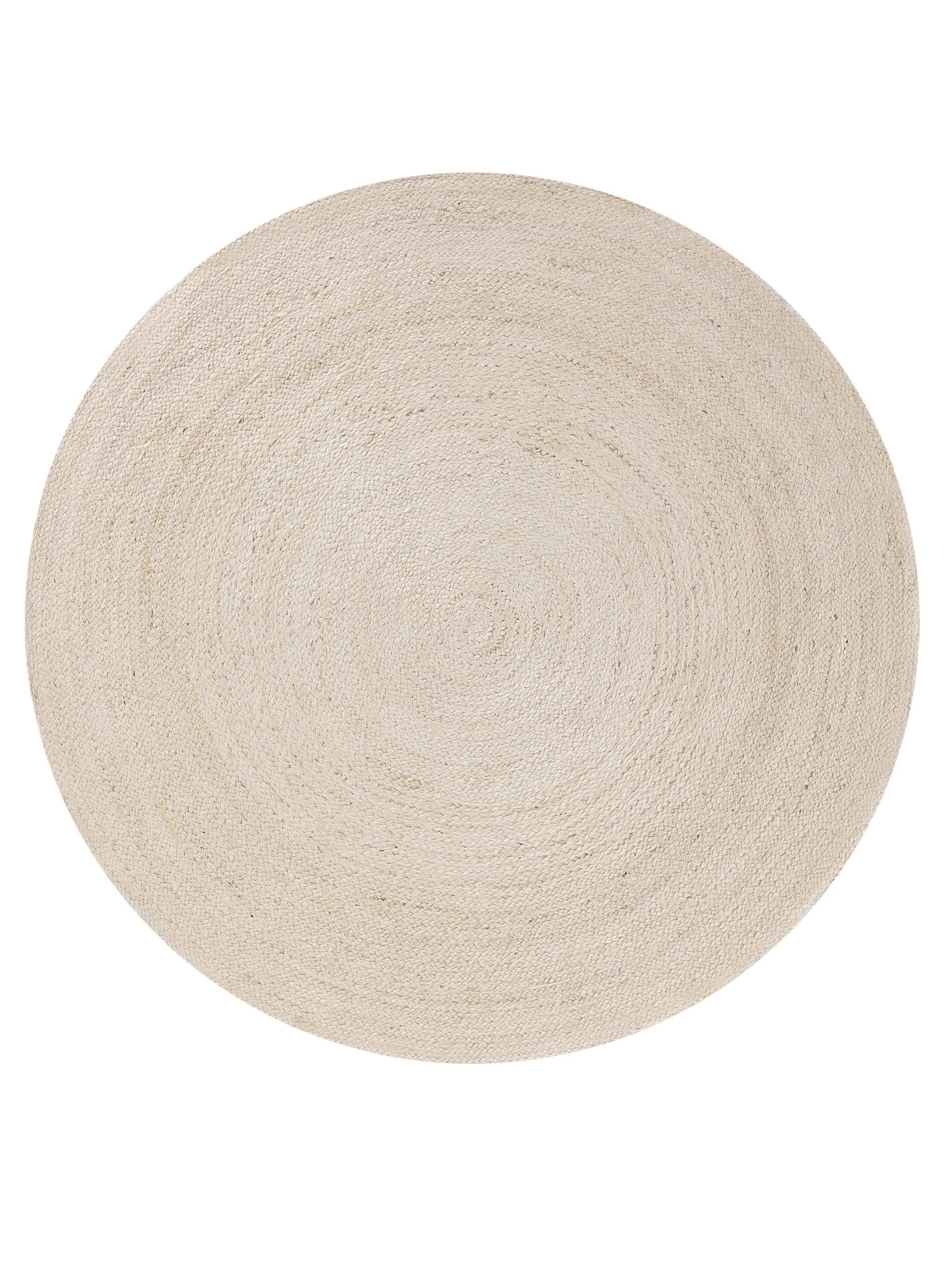 benuta Pure Tappeto Juta Jutta - Avorio Rotondo 80 cm - Tessuto a Mano per Camera da Letto, Salotto, Soggiorno - Design Boho - Adatto al Riscaldamento a Pavimento