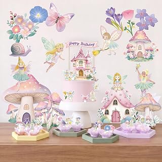 48 PCS Fairy Birthday Party Decorations, Fairy Garden Party Supplies Set