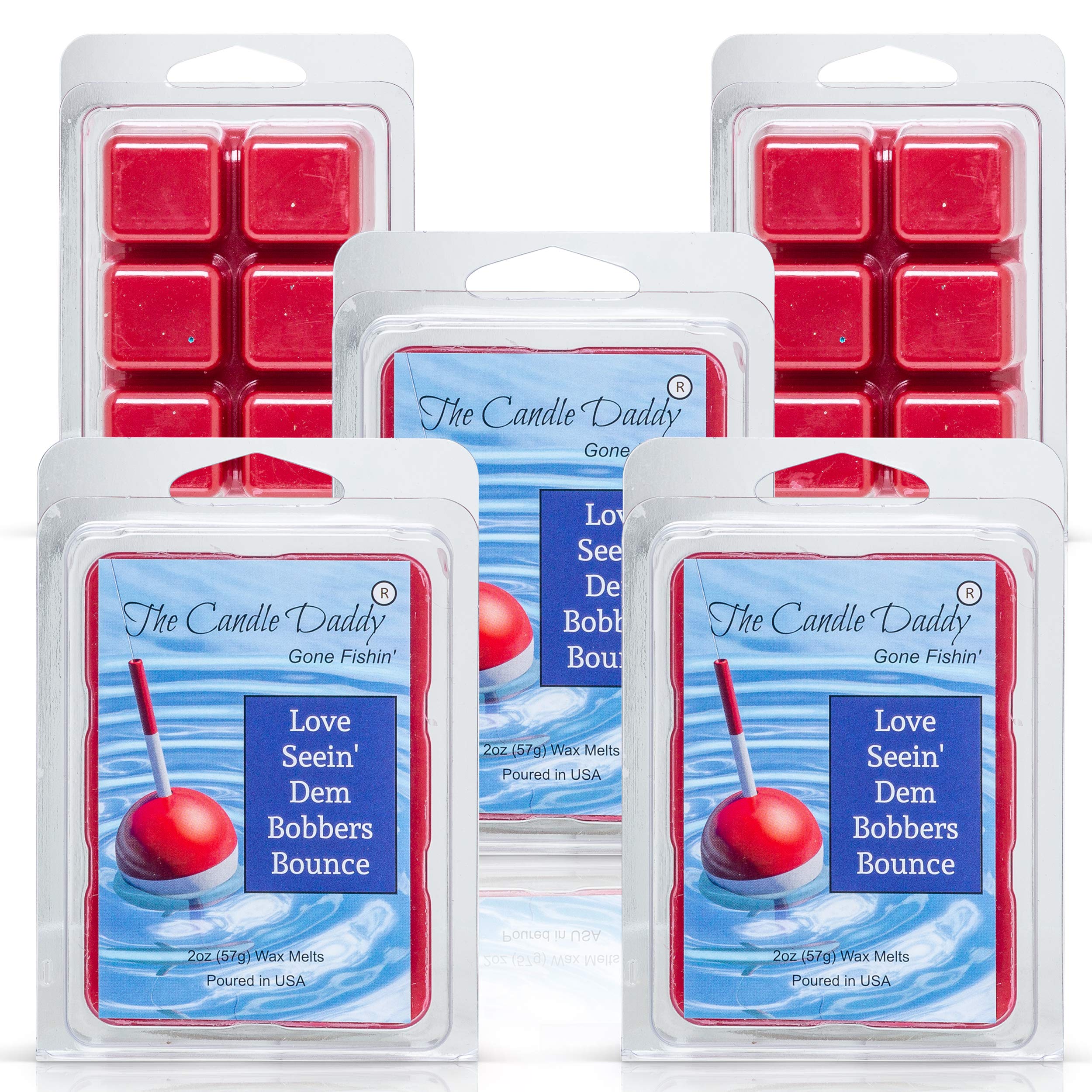 The Candle DaddyGone Fishin' -Love Seein' Dem Bobbers Bounce - Ripe Melons Scent - Maximum Scented Wax Cubes/Melts- 5 Packs -10 Ounces Total- 30 Cubes