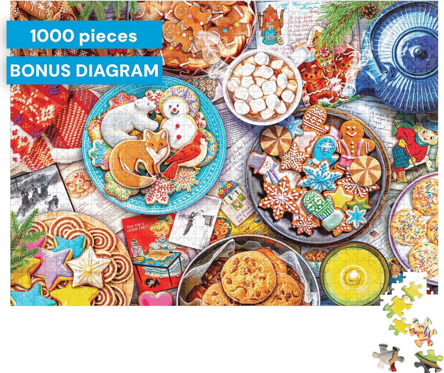 Buffalo Games - Aimee Stewart - Cookies and Cocoa - 1000 Piece Jigsaw Puzzle for Adults Challenging Puzzle Perfect for Game Nights - 1000 Piece Finished Size is 26.75 x 19.75, Large