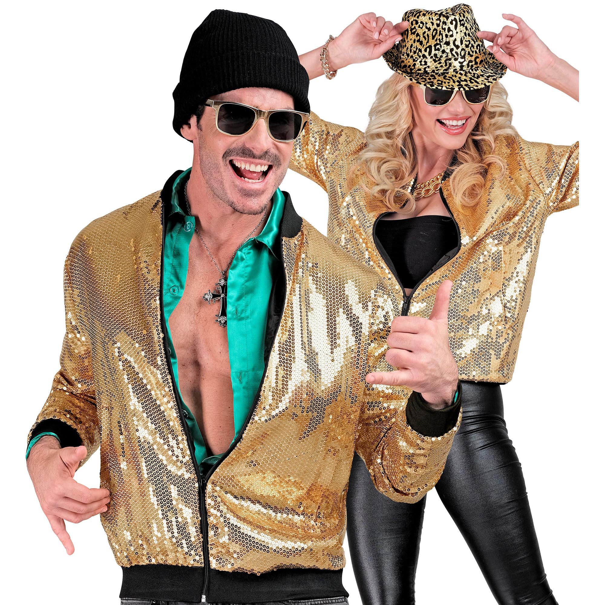 Image secondaire de Veste Bomber Pailletée Or pour Soirée Disco