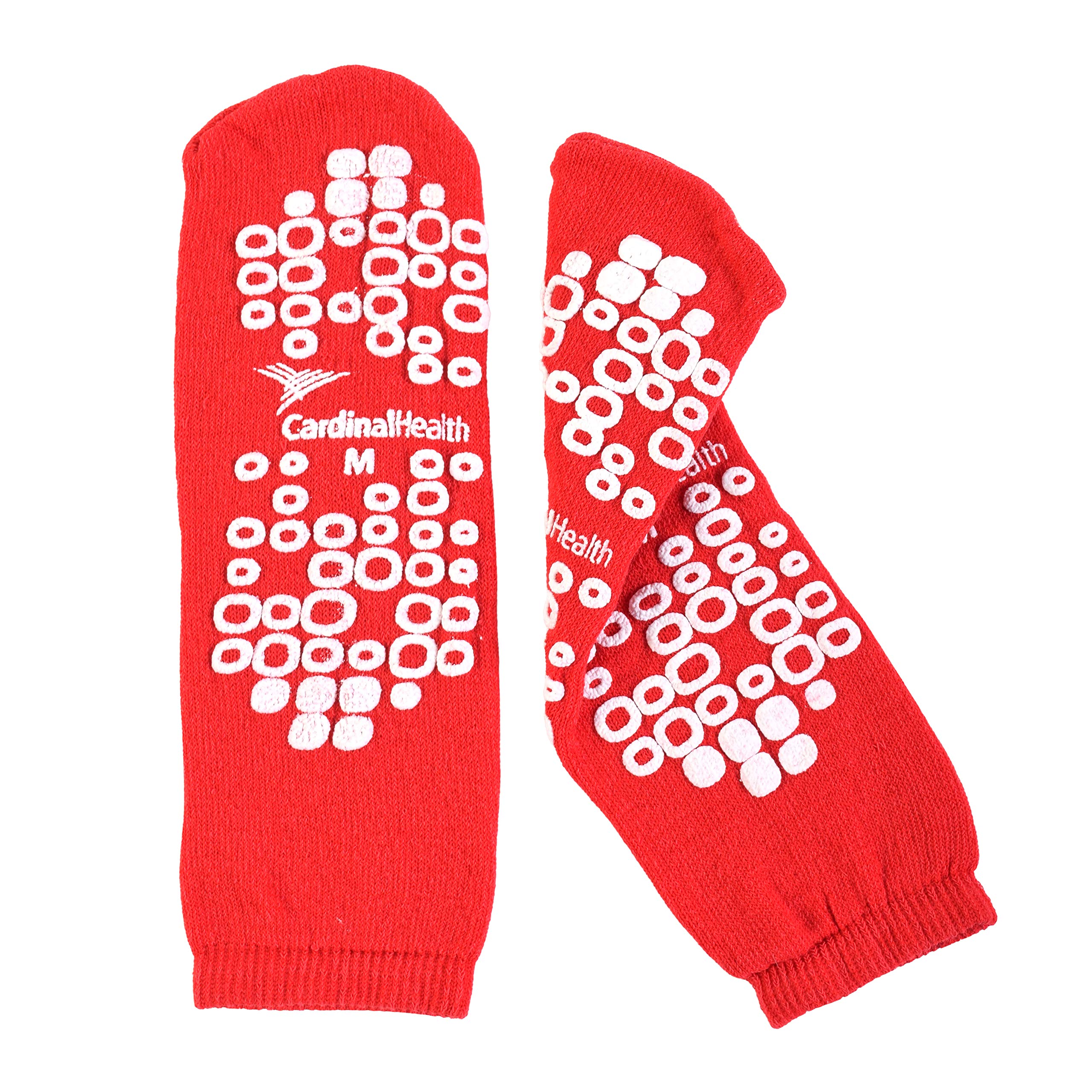 Cardinal Health 68125-RM Terry in Double Tread Patient Safety Slippers, Red, Medium, Case of 48