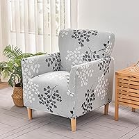 Vista 26 de LiveGo Funda elástica para sillón moderno de mediados de siglo, 1 pieza, fundas sólidas para silla de acento con brazos, fundas suaves para silla
