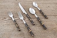 Vista 2 de Cambridge Silversmiths Estelle - Juego de cubiertos de bambú (20 piezas)