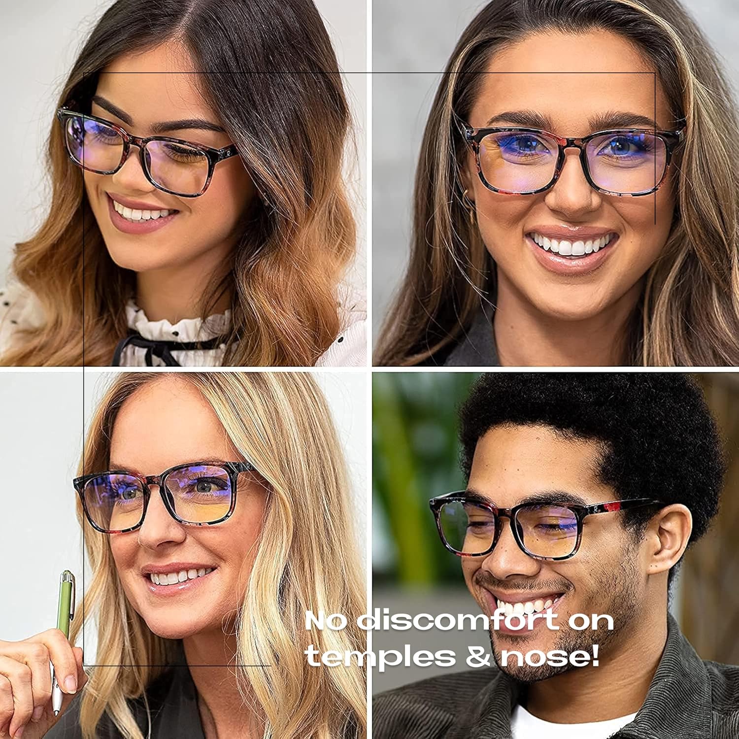 Readerest Blue Light Reading Glasses - Lightweight Computer Glasses w/Spring Hinges - UV Protection, Anti Glare & Eye Strain - Image 6