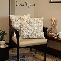 Vista 6 de INOVA TYMES Funda de almohada macramé, almohadas bohemias para cama y sofá, para sala de estar, fundas de almohada decorativas, almohadas bohemias