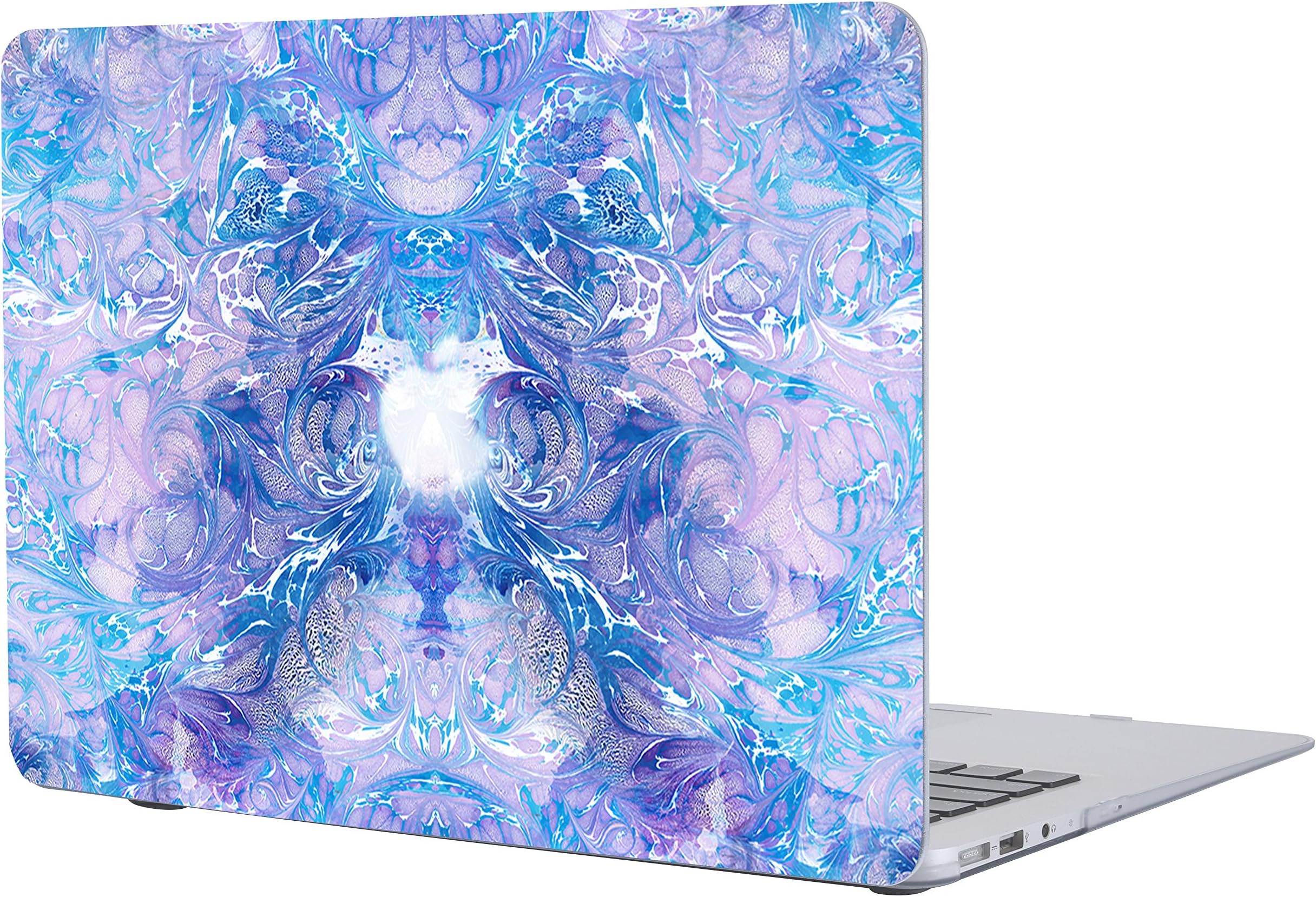 A1369/A1466 MacBook Air 13 Inch Case Cover, Salmen Plastic Hard Protective Shell Case for Mac Book air 13 Inch with Keyboard Cover (Purple Marble)