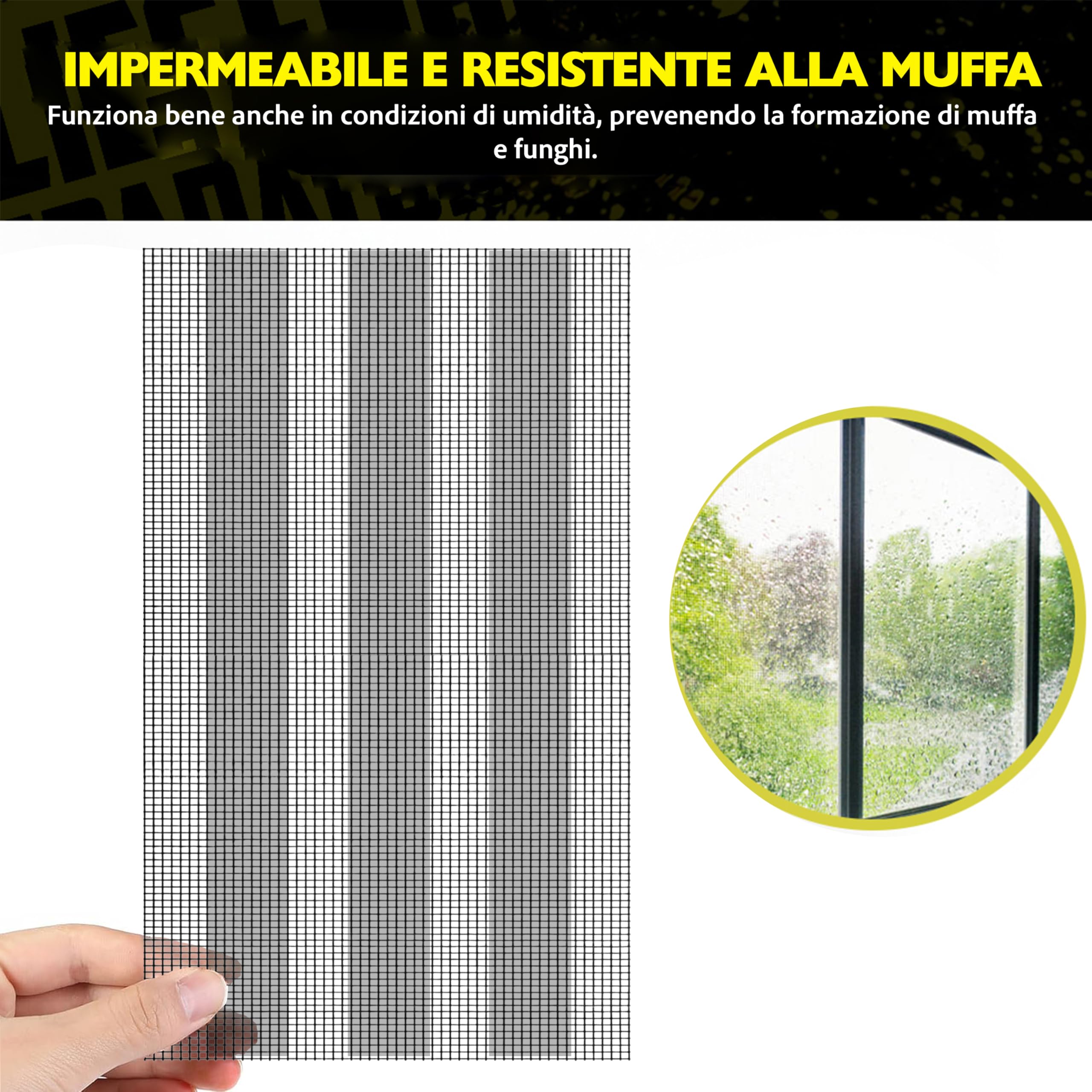 Nastro Adesivo Nero per Riparazione Zanzariere - Extra Resistente Nero - 10cm x 150cm per Zanzariere e Zanzariere Antizanzare – Finestra, Porta e Tenda – Resistente ai Raggi