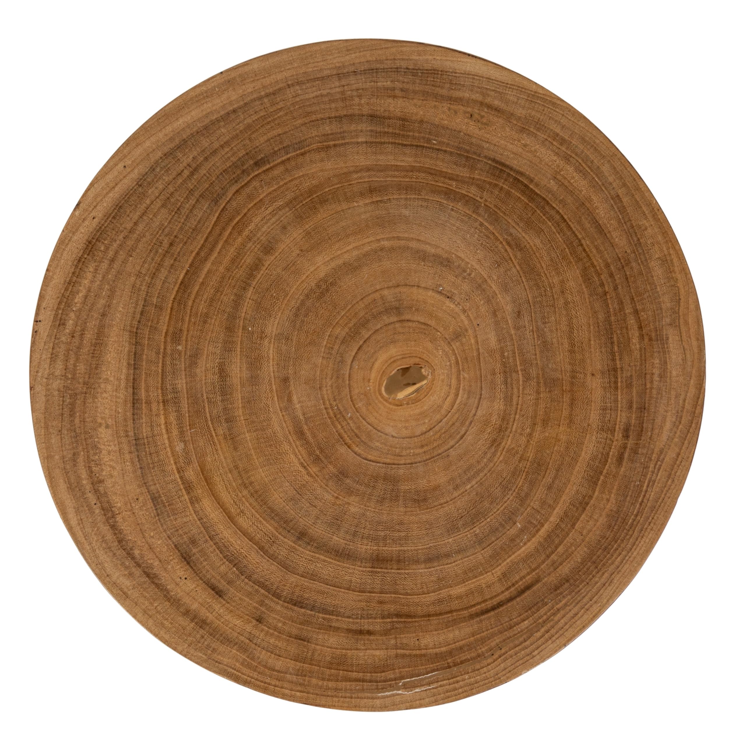 Creative Co-Op Paulownia Wood Bead Ball Tri-Pod Accent Table, Walnut
