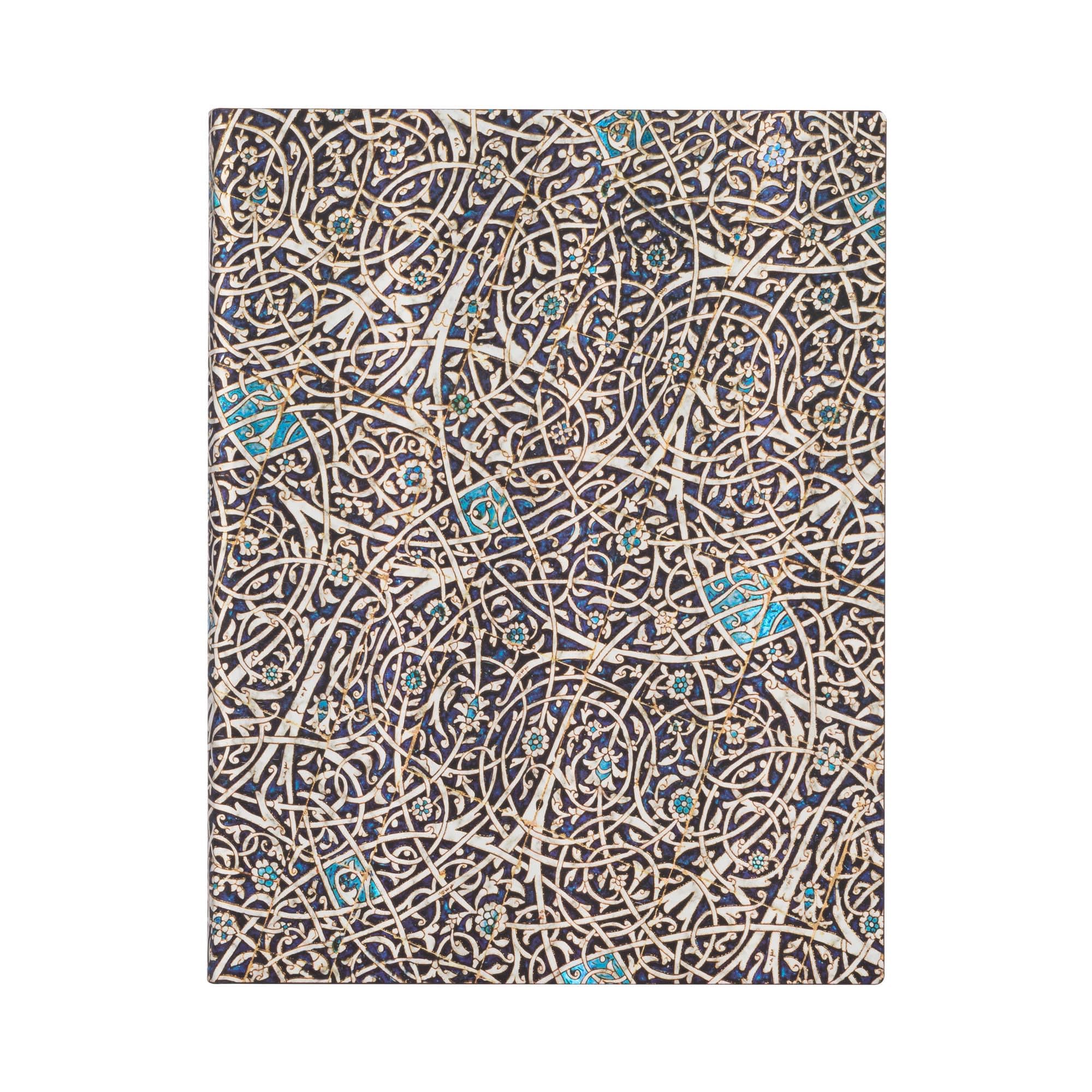 Granada Turquoise (Moorish Mosaic) Ultra Lined Journal: Flexi softcover, 100 gsm, ribbon marker, memento pouch, book edge printing, no closure