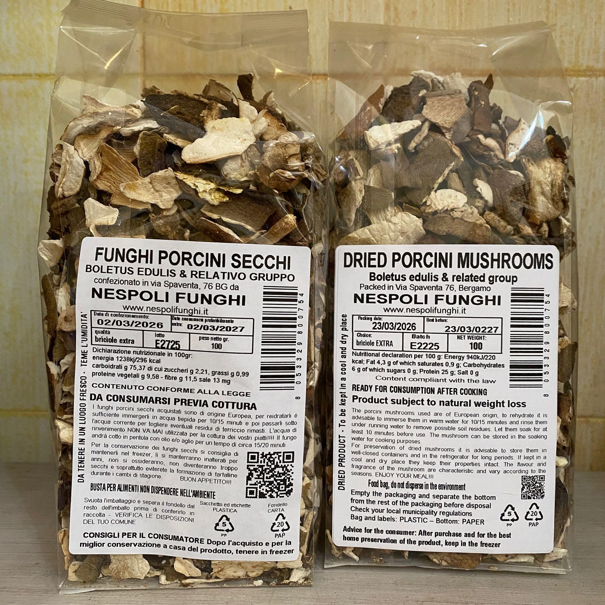 Bolsa de setas boletus porcini trozos calidad extra - 100 g Boletus edulis