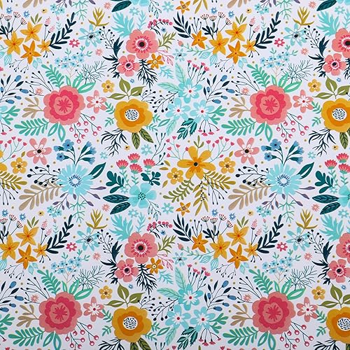 Miniatura 6 de Miss DuiDui Foral - Rollo de papel de regalo, 17 pulgadas x 32.8 pies, colorido diseño de flores de primavera y verano para cumpleaños, bodas, día