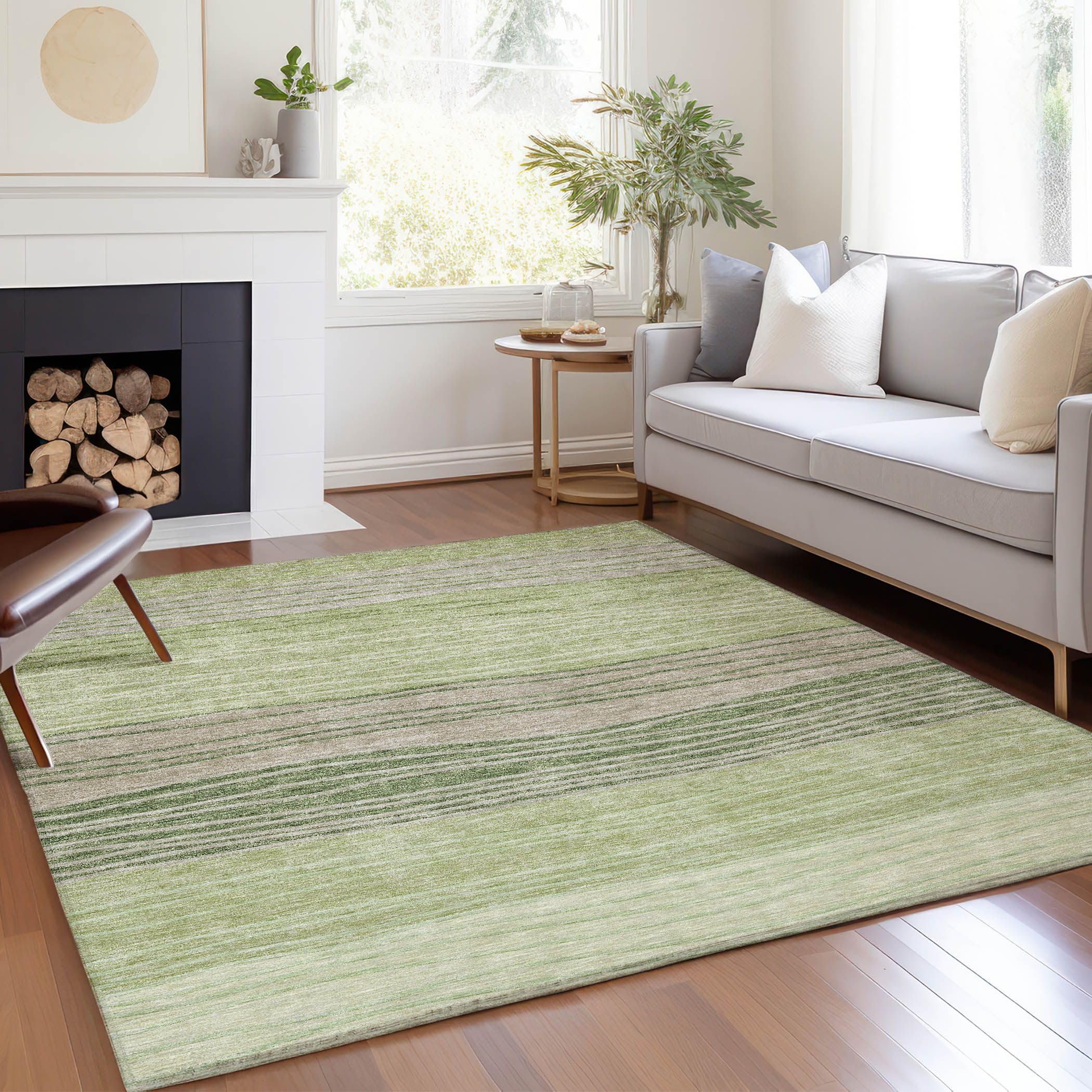 Addison Rugs Chantille ACN735 Green 10' x 14' Indoor/Outdoor, Machine Washable, Easy Clean, Non Shedding, Bedroom, Living Room, Dining Room, Kitchen,