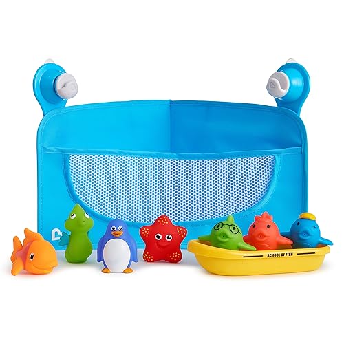 Munchkin® Ocean Friends - Juego de juguetes de baño y almacenamiento, multicolor, juego de 6 piezas