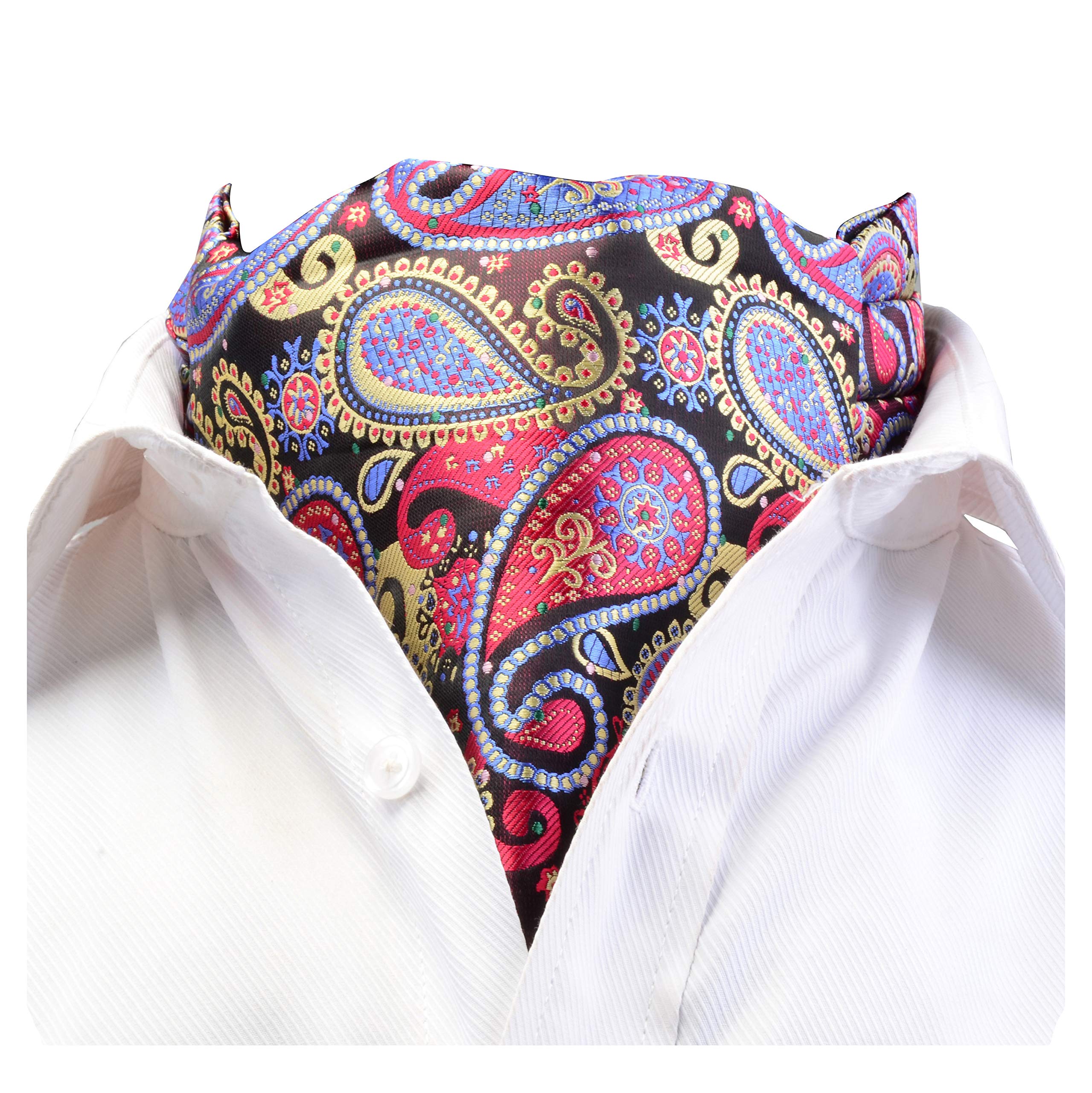 Gusleson Men's Cravat Self Tie Paisley Jacquard Woven Floral Luxury Ascot (UK0602-07)