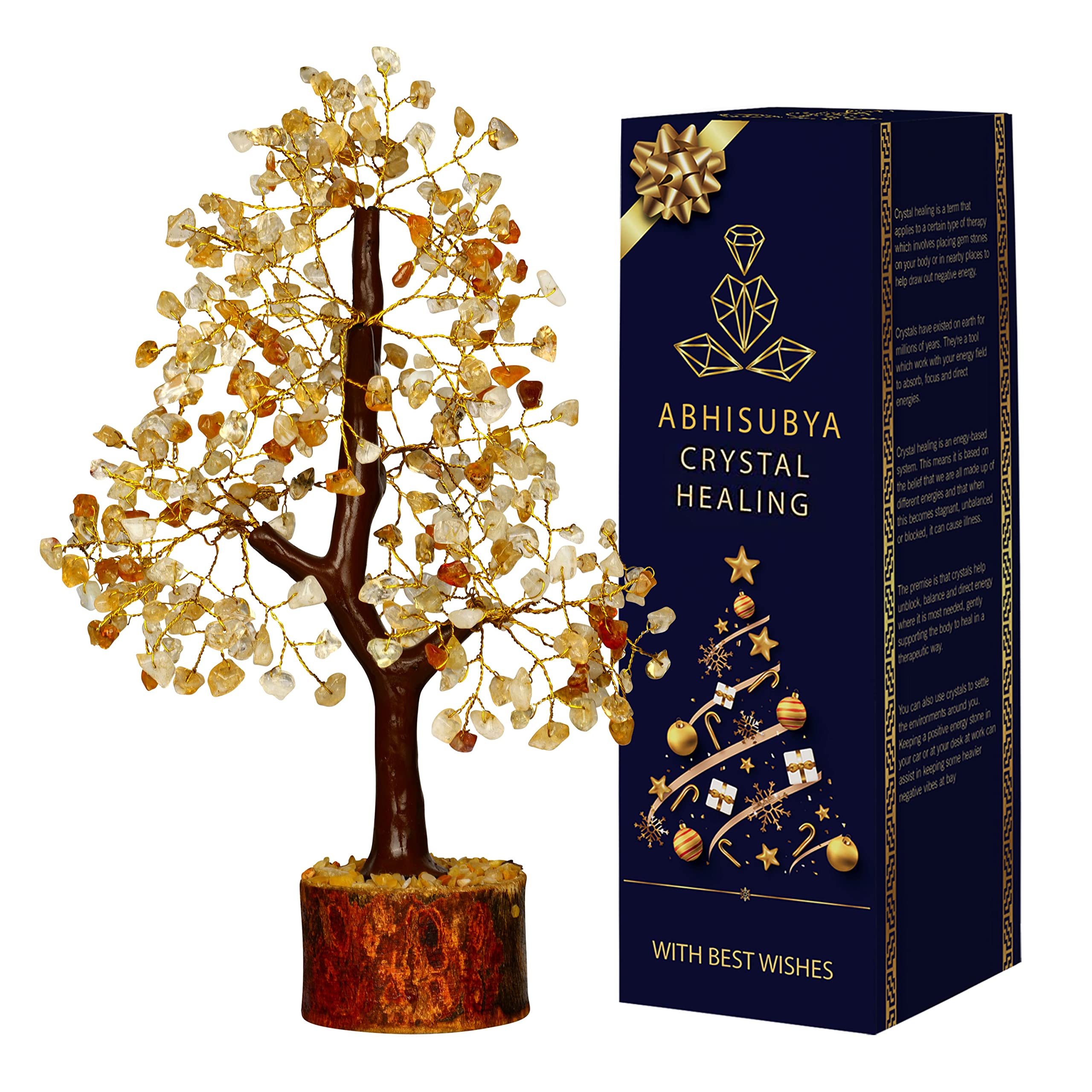 Citrine Gemstone Tree - Feng Shui - Bonsai Money Tree - Citrine Crystal Tree - Natural Citrine Stone Bonsai - Money Tree - Home Decorations for Living Room - Spiritual Gifts