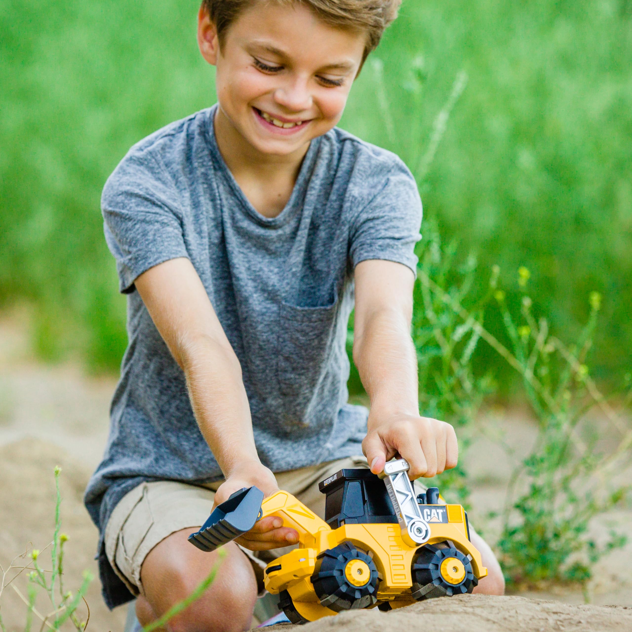 CatToysOfficial |Pala Cargadora | Vehículo con tracción en Las 4 Ruedas, conducción automática, Ruedas estabilizadoras, Luces de Trabajo |Juguetes Niños 3 Años o Más