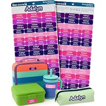 Bunny Badges Personalized Daycare Name Labels for Kids 120 Labels Custom Label for Clothing Tag - Waterproof Name Stickers for Clothing Tags, Bottles, Backpacks and School Supplies Berry