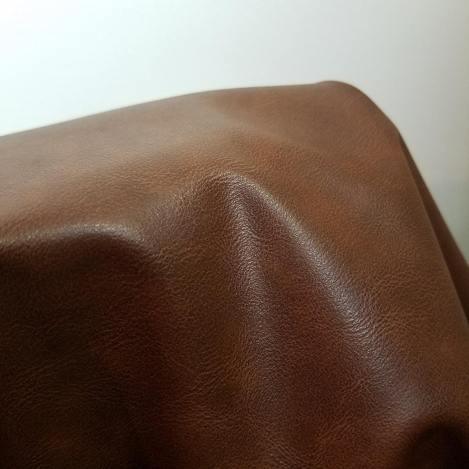 NAT Leathers | Tan Brown Matte Soft Faux Vegan Leather PU (Peta Approved Vegan) | 4 Yard (144 x 54 inches) Cut by The Yard | Synthetic Pleather 0.9mm Nappa Smooth Upholstery | 144"x54"