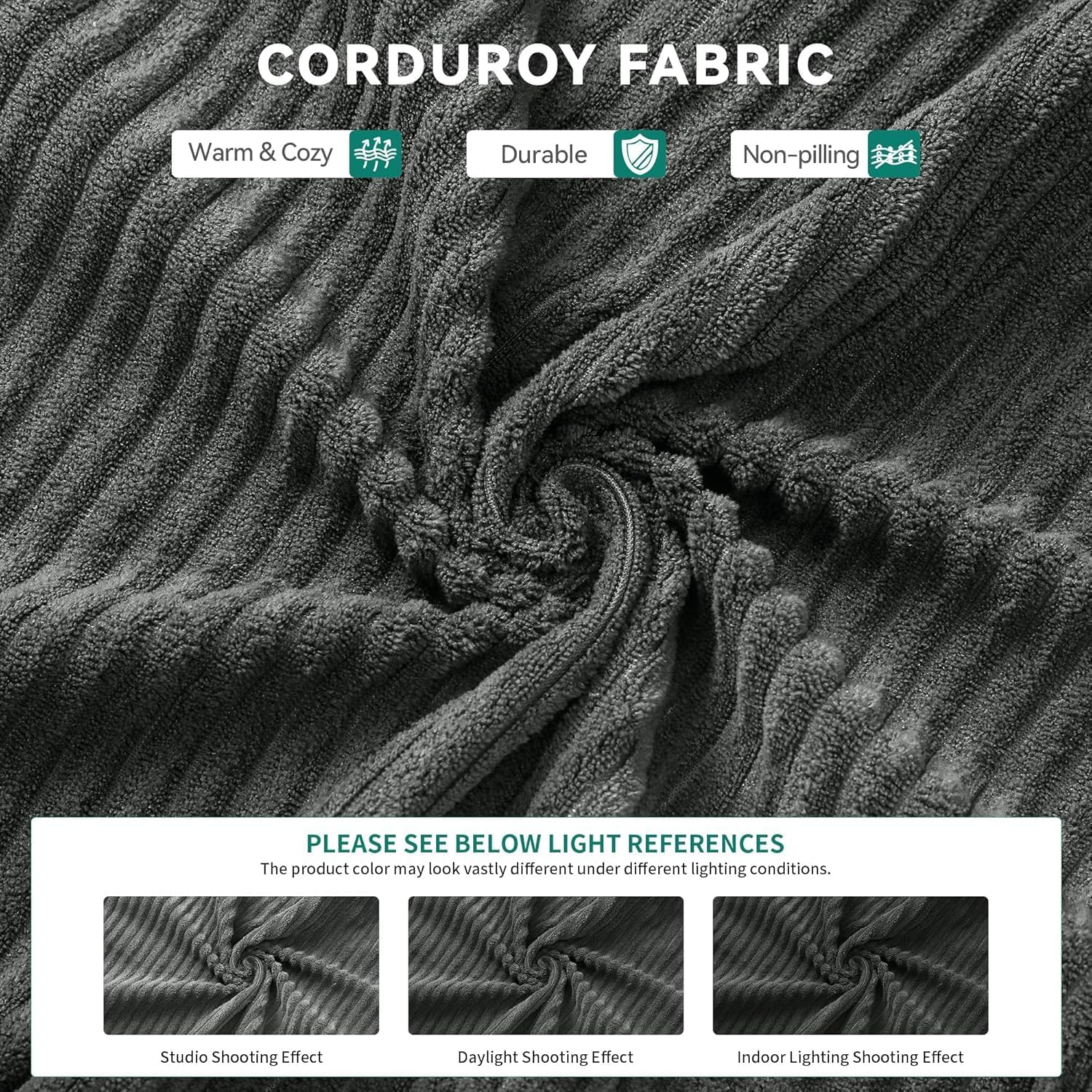 YITAHOME Convertible Cloud Sectional Couch, Comfy Corduroy Sectional Sofa with Deep Seat & High Pillows, Modern Easy-Clean Modular Sectional Sofa for Living Room Bedroom, Gray