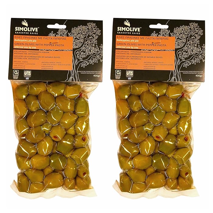 Buy Simolive, Pitted Greek Green Olives from Chalkidiki, Stuffed with