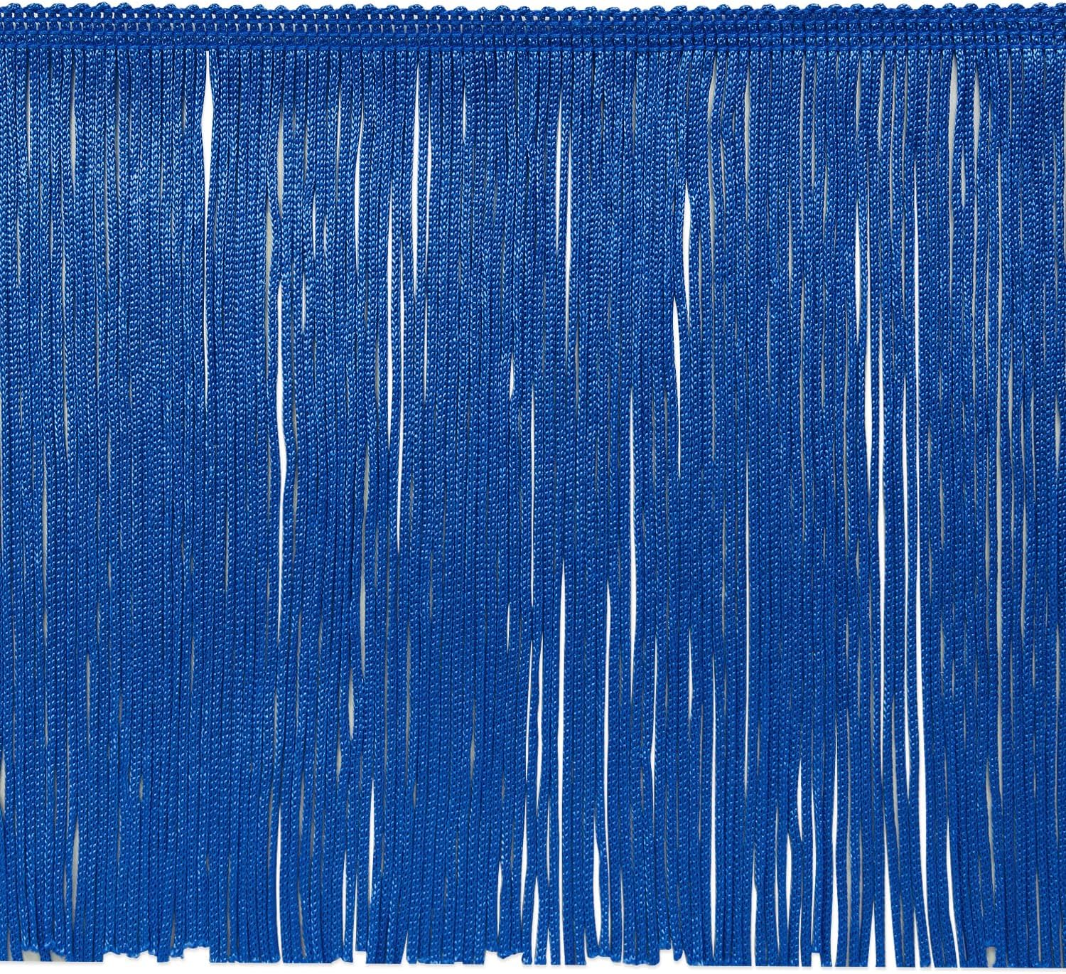 Trims By The Yard 6" Chainette Fringe Trim, Polyester-Made Decorative Fringe Trim, Versatile Fringes for Costumes, Uniforms, Home Decor, and Party Decorations, 50 yards, Royal Blue