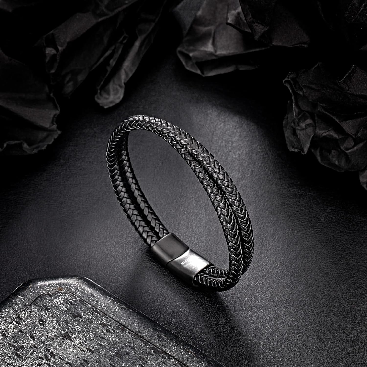 murtoo Mens Bracelet Leather Braided, Brown and Black Leather Bracelet for Men - Image 5