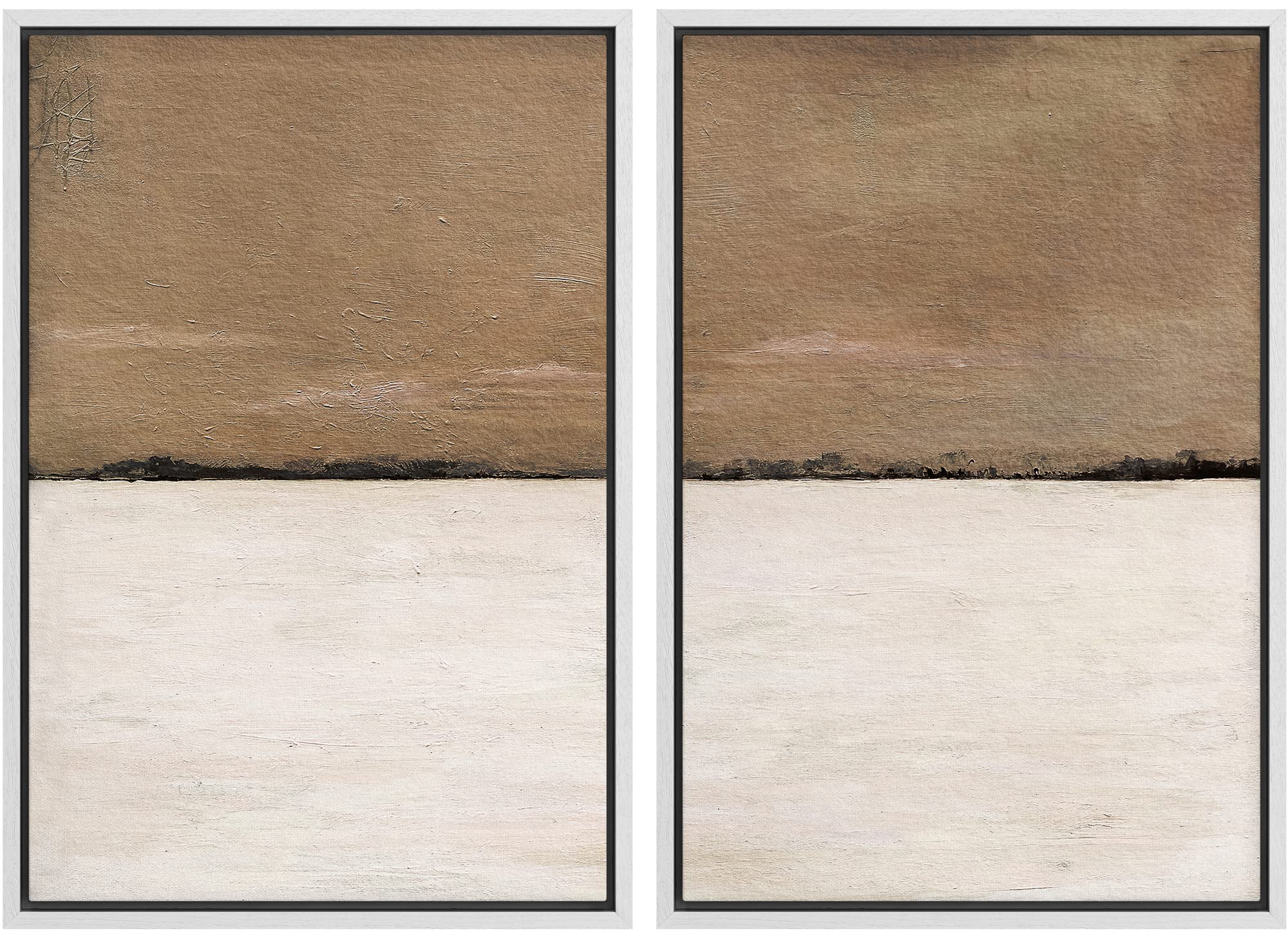 MUDECOR Framed Canvas Print Wall Art Set Watercolor Pastel Green Tan Landscape Abstract Shapes Illustrations Modern Art Decorative Contemporary for Living Room, Bedroom, Office - 16"x24"x2 Natural — view 146