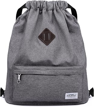 KAUKKO Drawstring Sports Backpack Gym Yoga Bag Shoulder Rucksack for Men and Women