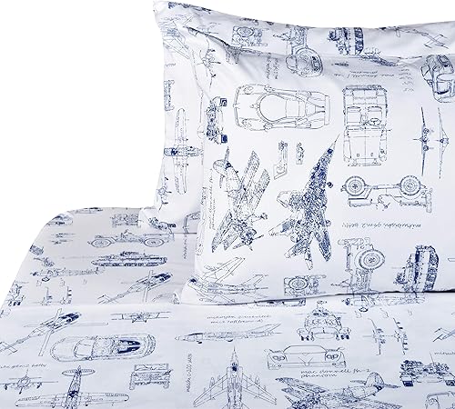 Adorable juego de sábanas con caricaturas, tamaño individual para niños, 100% algodón, sábana + sábana elastizada + funda de almohada, J-pinno,