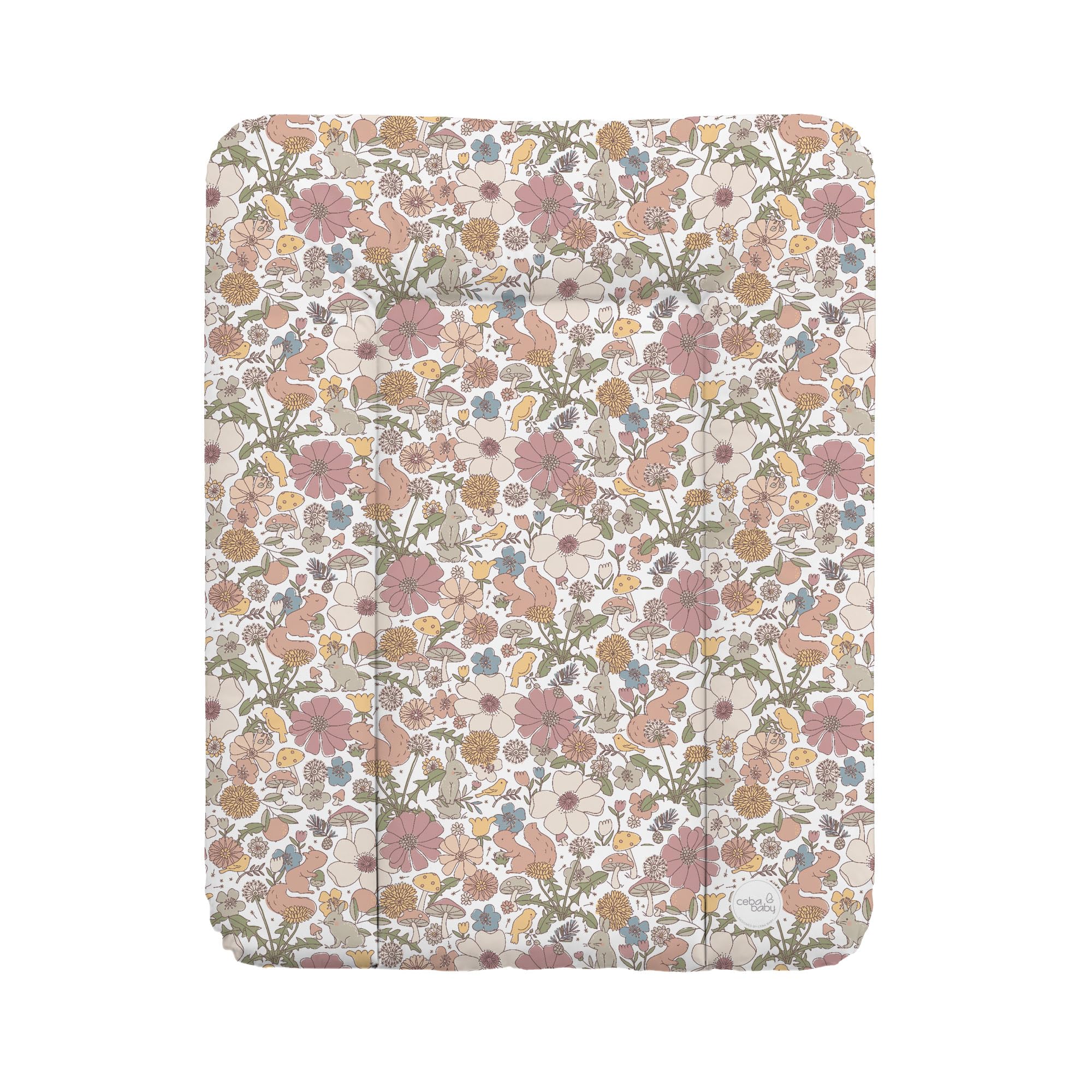 Ceba Baby® weiche Wickelauflage 50x70 cm - Baby Wickelunterlage - Wickeltischauflage für Junge und Mädchen - Wasserdicht, abwaschbar - OEKO-TEX® Standard 100 - Made in EU - Garten
