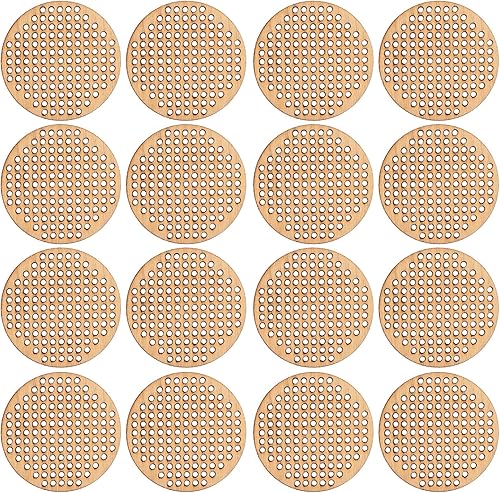 Amosfun 20 Uds círculo colgante de madera placa de punto de cruz de madera mini bordado plantilla para manualidades de bricolaje boda Navidad