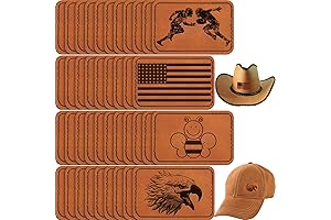 60PCS 3x2 Inch Rectangular Leatherette Hat Patches for Embroidered Patches DIY Hats Crafts
