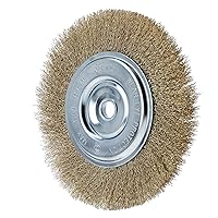 Vista 3 de Norton Clipper - Rueda de cepillo de alambre de 8 pulgadas para amoladora angular, rueda de latón recubierta para limpieza, cepillo de metal