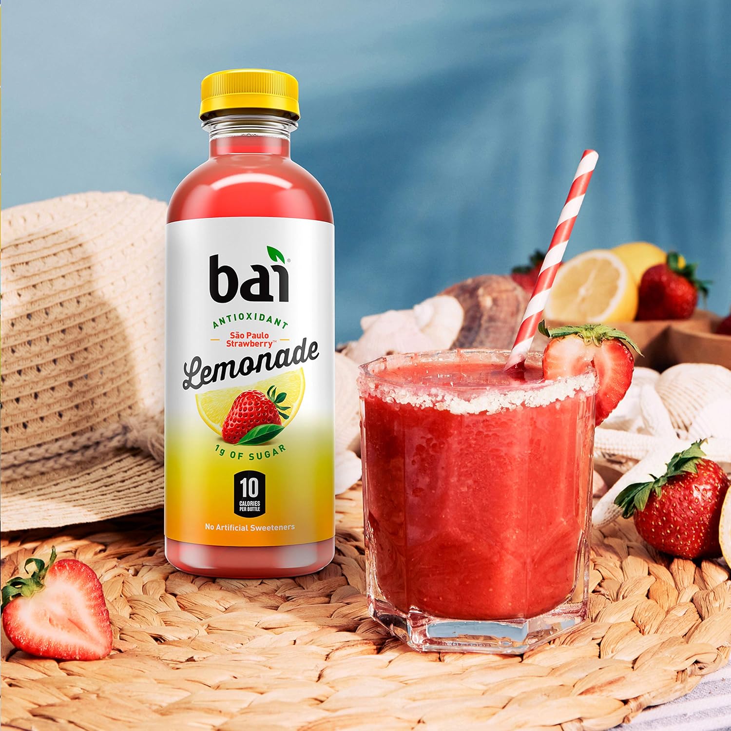 Bai Flavored Water, São Paulo Strawberry Lemonade, Antioxidant Infused Drinks, 18 Fluid Ounce Bottles, (Pack of 12) : Everything Else