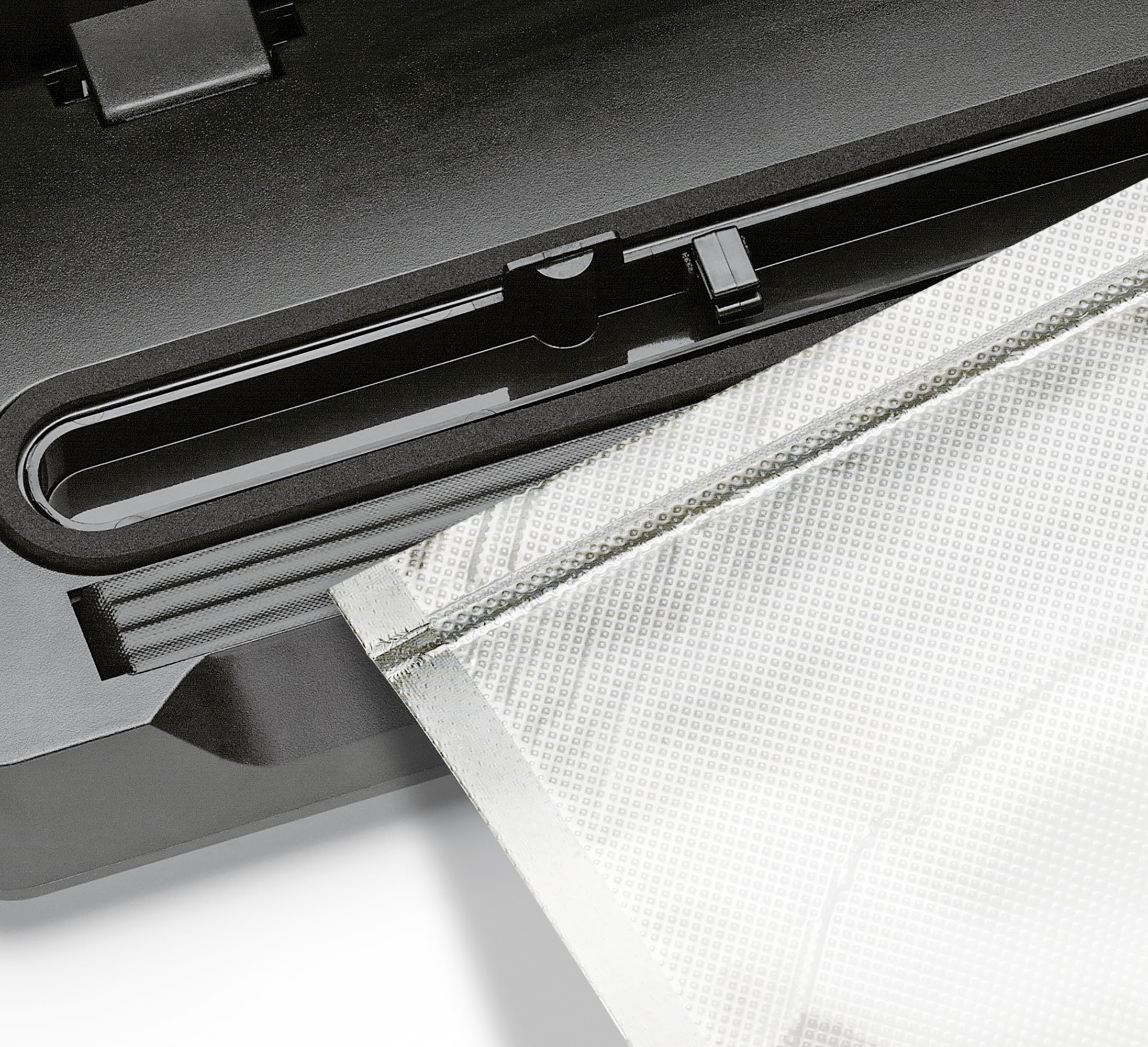 KÜCHENPROFI Sellador al vacío IMPULS negro, acero inoxidable, con manguera y cortador de láminas, dos niveles de envasado al vacío automático o manual, doble costura de 3 mm, hasta 32 cm de ancho de