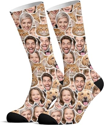 Custom Face Socks With Photo Personalized Novelty Crew Socks Customized Unisex Funny Sock Gifts For Men Women