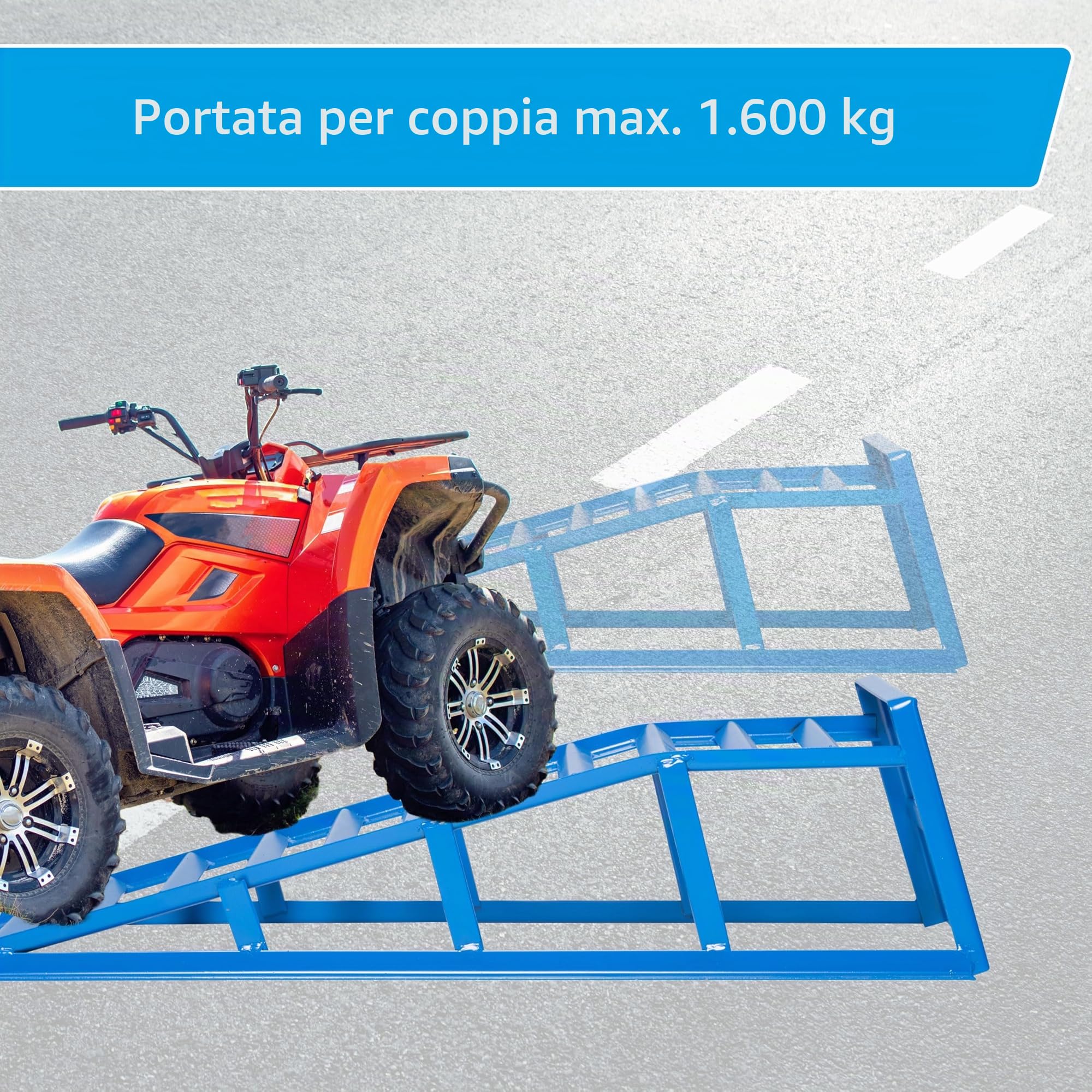 Cartrend 50156 Set Rampe di Salita per pneumatici fino a 225 mm di larghezza