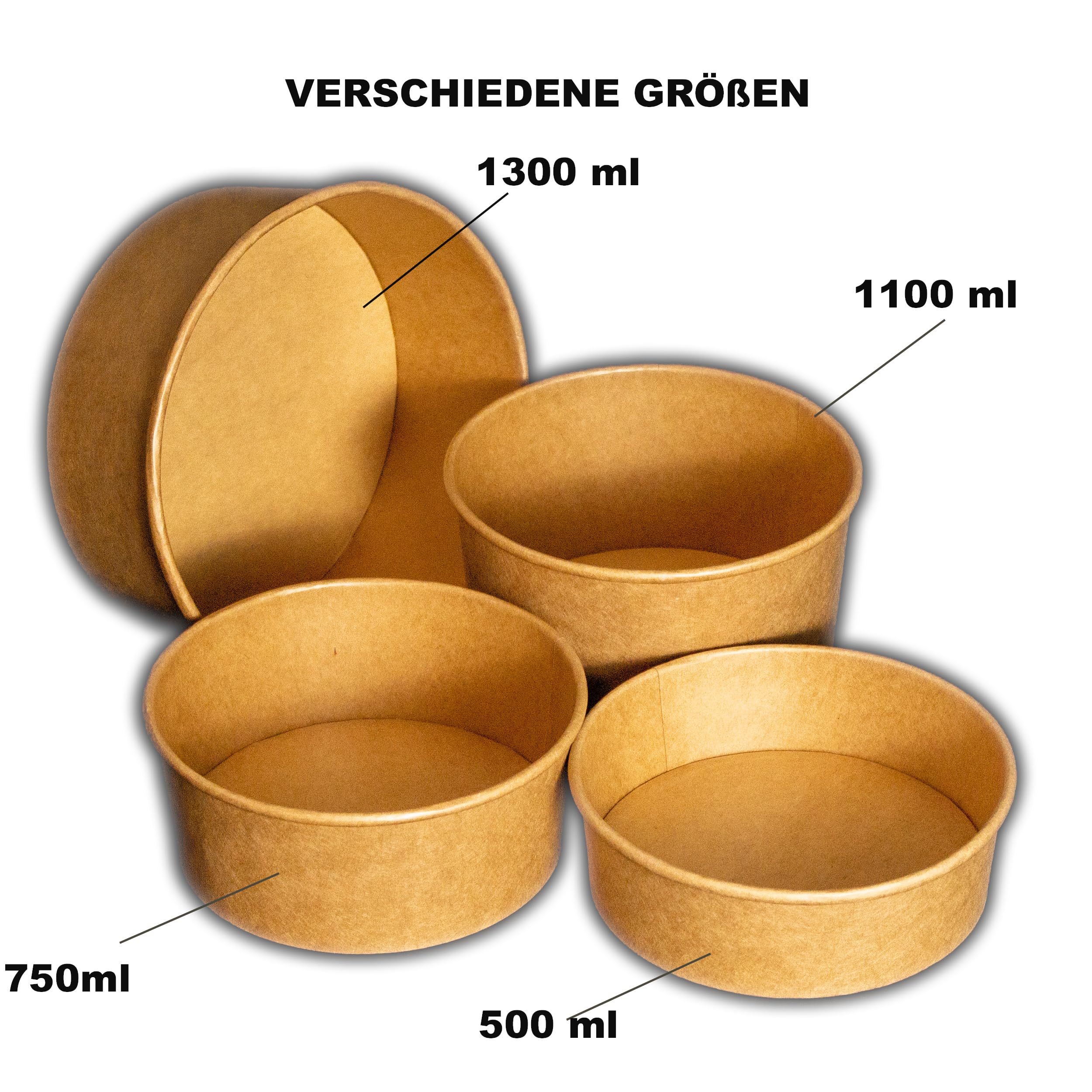 Commerline 300 Stück 1500 ml Eckige Klappschalen | Wiederverwendbare PP Plastikbehälter | Salatschalen mit Deckel | Transparente Feinkost- & Lebensmittelbehälter für Gastronomie