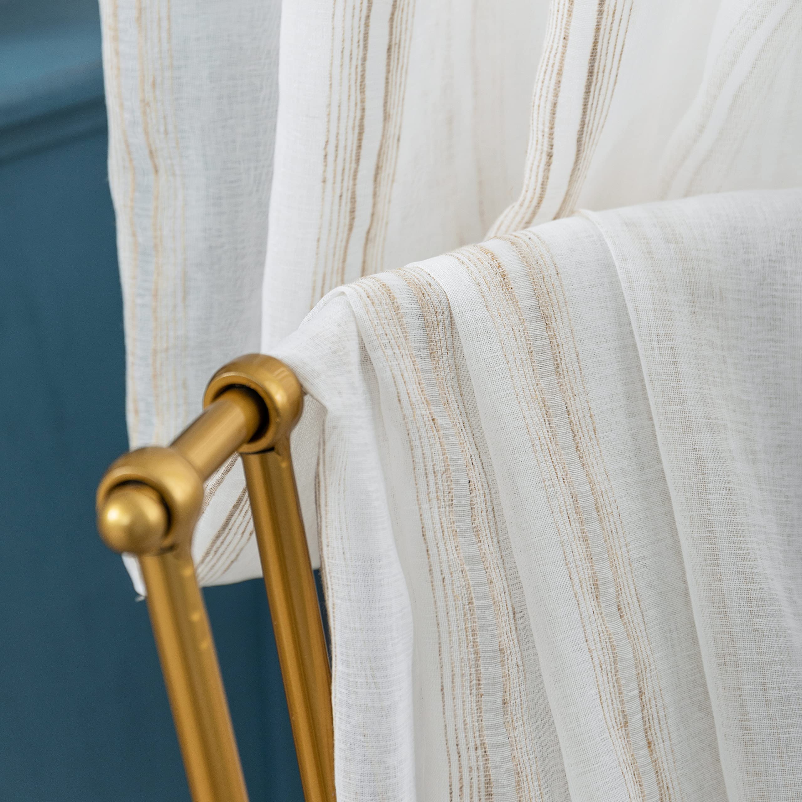 Tende Voile Effetto Lino Girasole Home - 2 Pannelli 140x290 Cm, Grigio, Con Occhielli, Per Interni - Foto 1