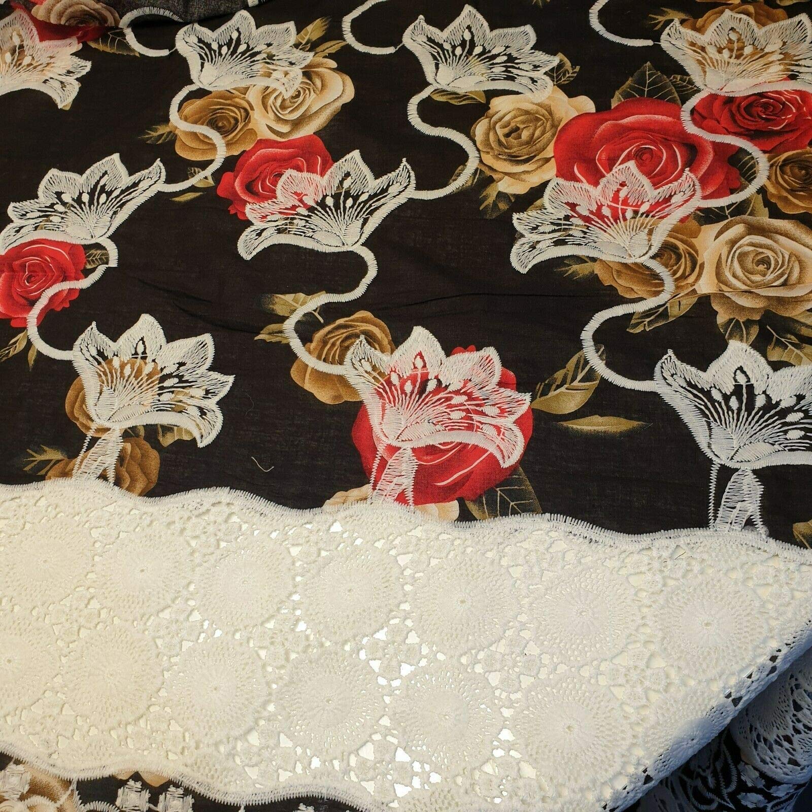 Buy TEXTILE STATION 100 Cotton Lawn Floral Border Dress Broderie