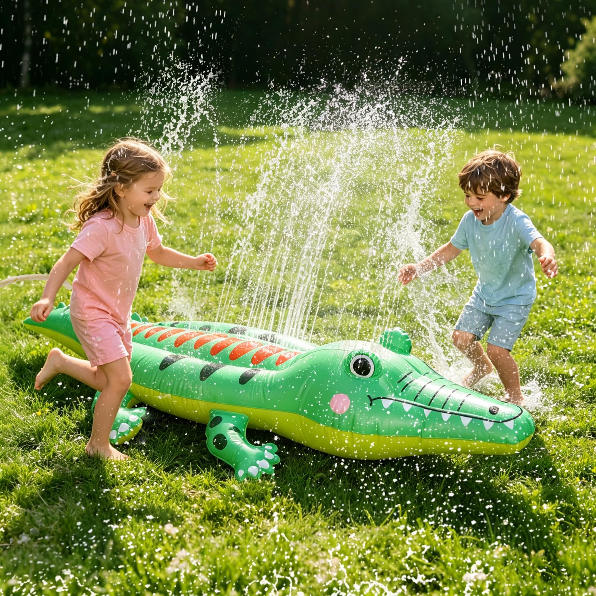 Photo 1 of Biulotter Inflatable Crocodile Water Sprinkler Toy
