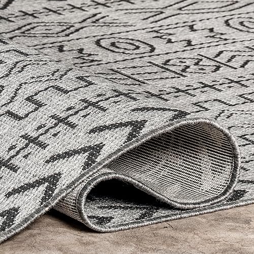 Miniatura 6 de nuLOOM Alfombra decorativa Jamie para exteriores, 3x5, gris