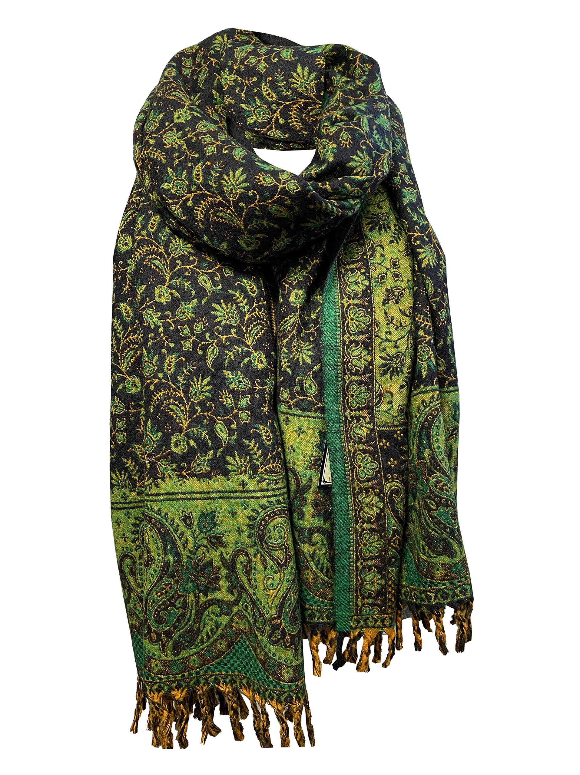 Tibet Schal mit Blumenmuster, reine Yakwolle, Dekoration, Unisex, übergroß, doppelseitig, luxuriös, Blau