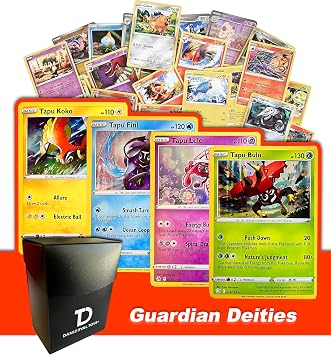 Guardian Deities TCG Random Assortment Bundle || Guardian Deity Quartet + 6 Holographic Cards + 6 High HP Cards + Dan123yal Deck Box
