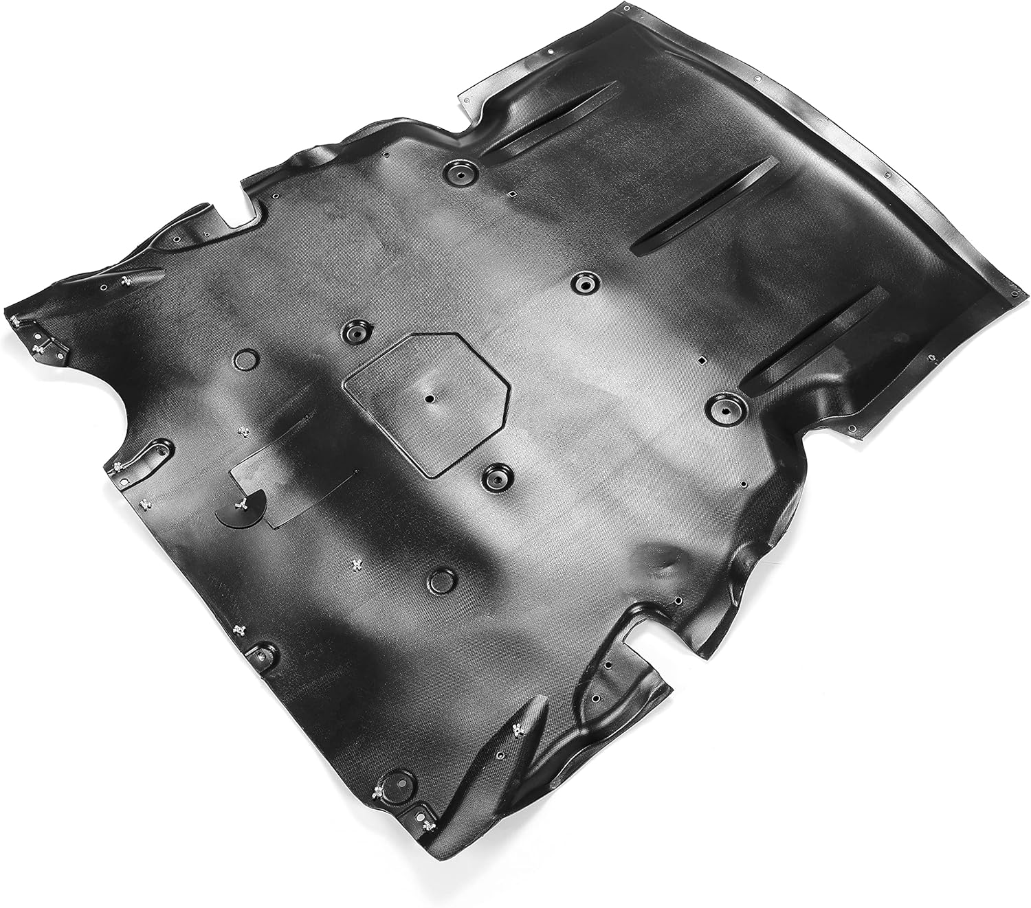 HECASA Engine Splash Shield Compatible with 2012-2021 BMW 2/3/4 Series 228i 328i 428i Black Plastic Aluminum Replacement for 51757241814 BM1228172