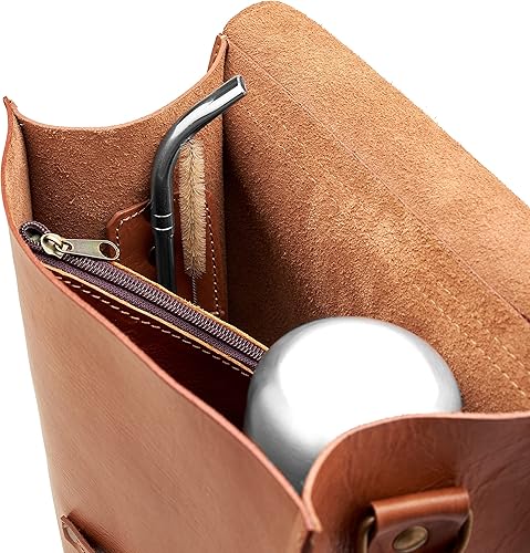 Miniatura 2 de BALIBETOV Kit completo de Yerba Mate  Bolsa Matera hecha a mano, calabaza mate, termos, contenedor de yerba, bombilla y cepillo de limpieza