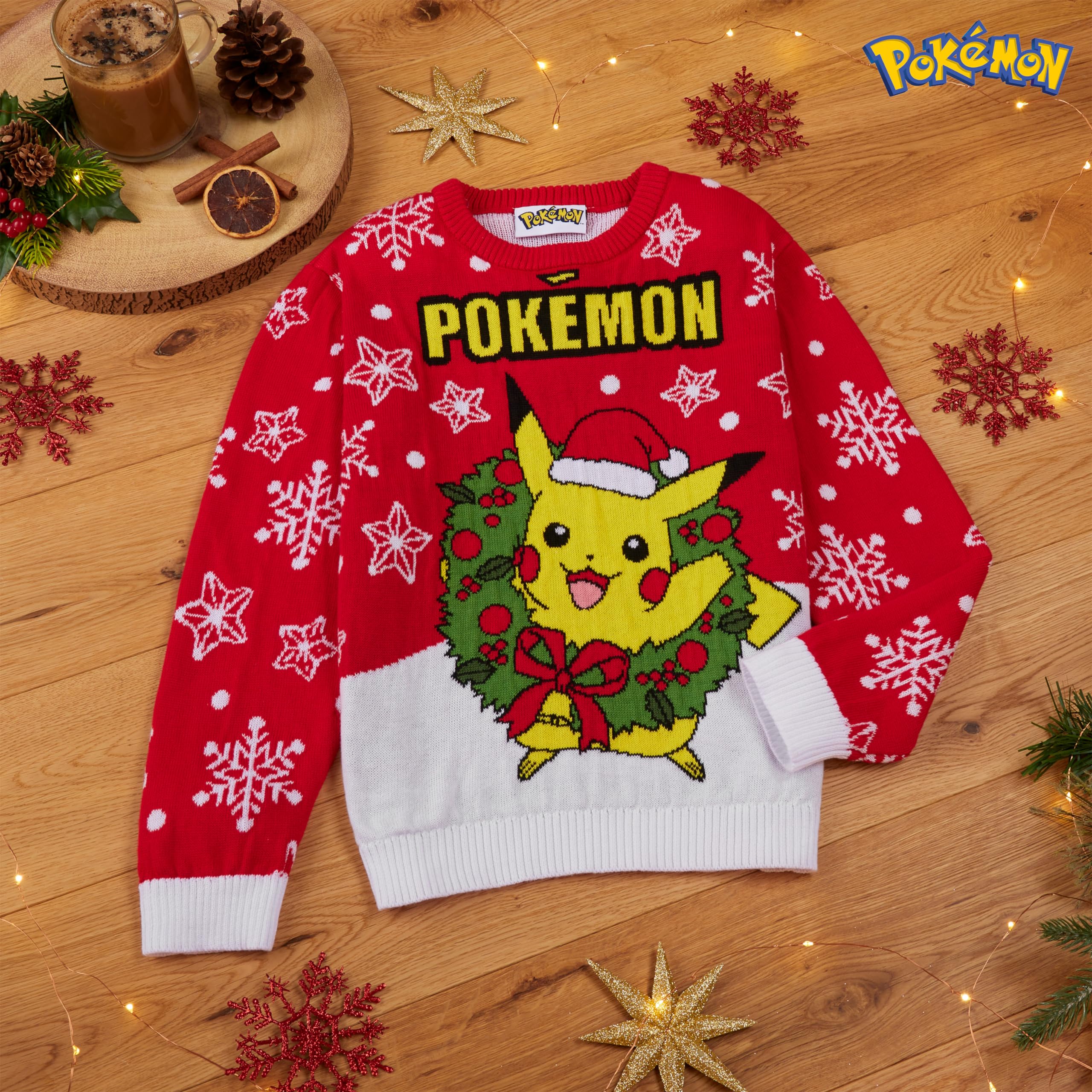 Pokémon Pull de Noel Garcon, Tricoté Sweat de Noel Enfant Mixte - Cadeau Garçon