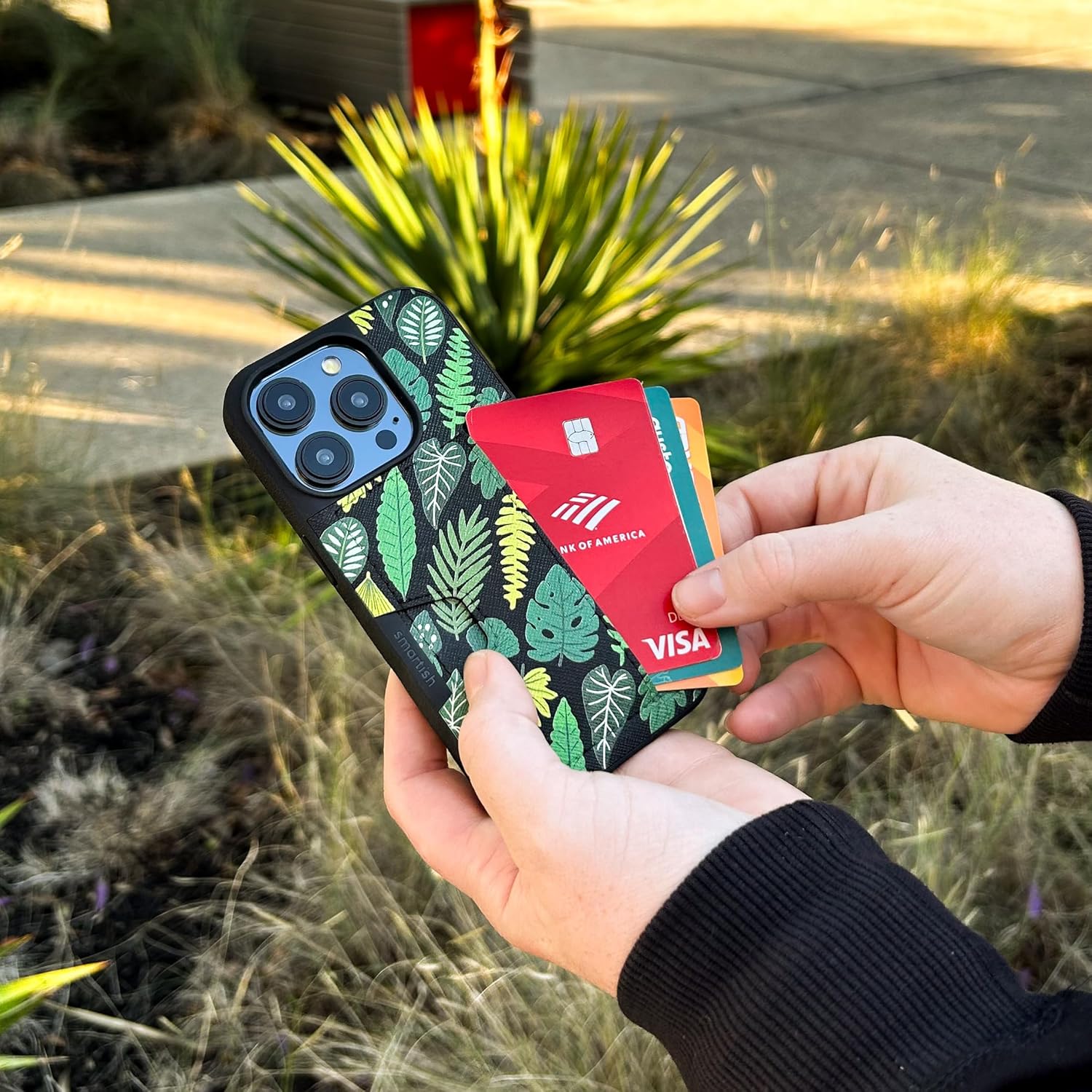 Smartish® iPhone 15 Pro Wallet Case - Wallet Slayer Vol. 2 [Slim + Protective] Credit Card Holder w/Kickstand - Drop Tested Hidden Card Slot Cover Compatible w/Apple iPhone 15 Pro - Leaf Me Alone - Image 9